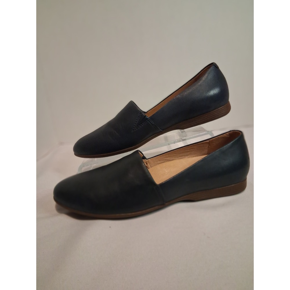 Dansko Fawna Navy Blue Leather Loafers Flats Size 39 /8.5 Comfort Miniimalist